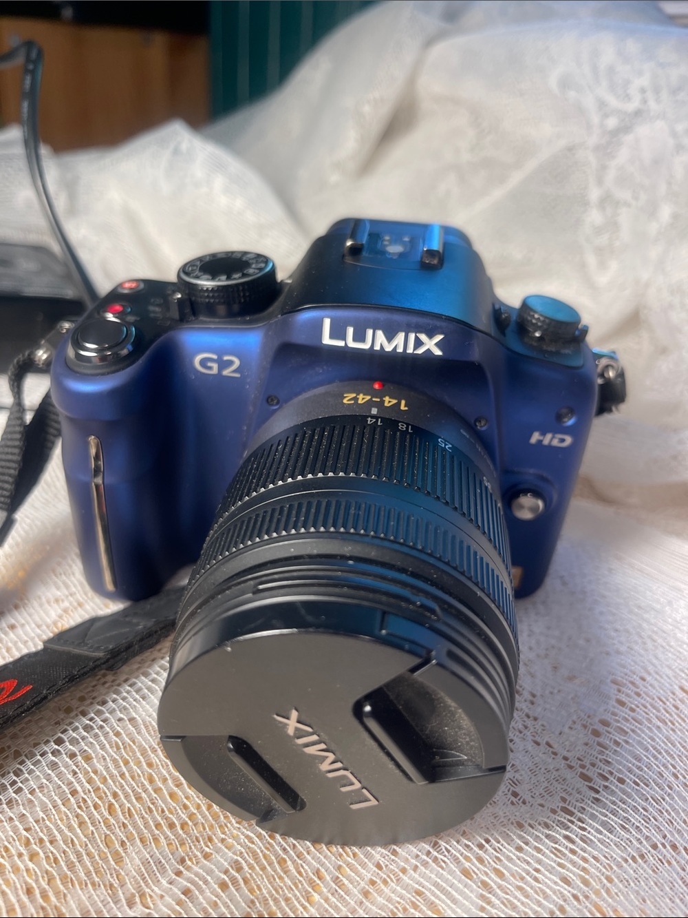 Lumix G2 Mirrorless Digital Camera in Blue with 14-42mm Lens